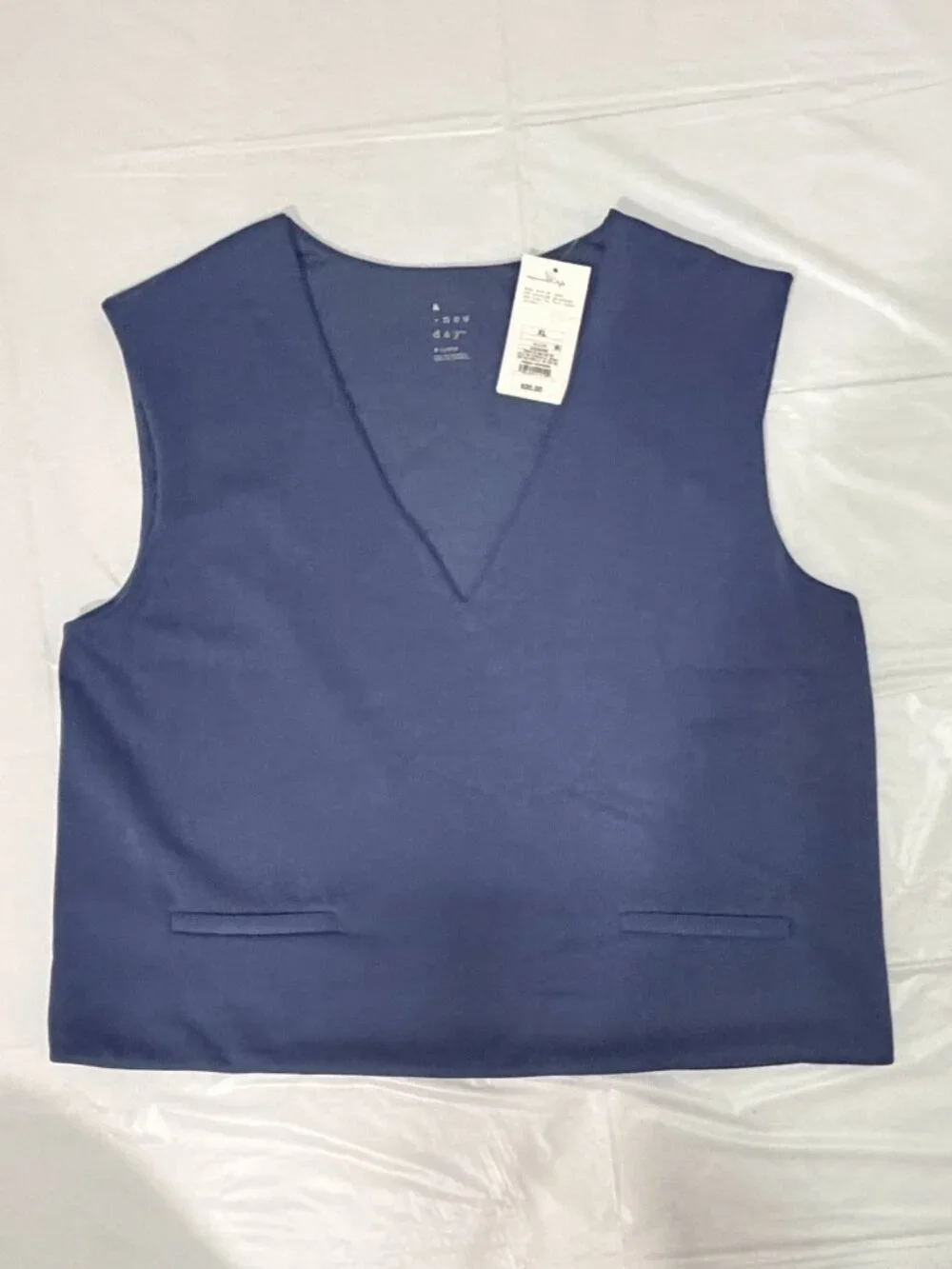 A New Day Women's Sandwash Blue Sleeveless Vest - Size XL - NWT - Picture 1 of 6